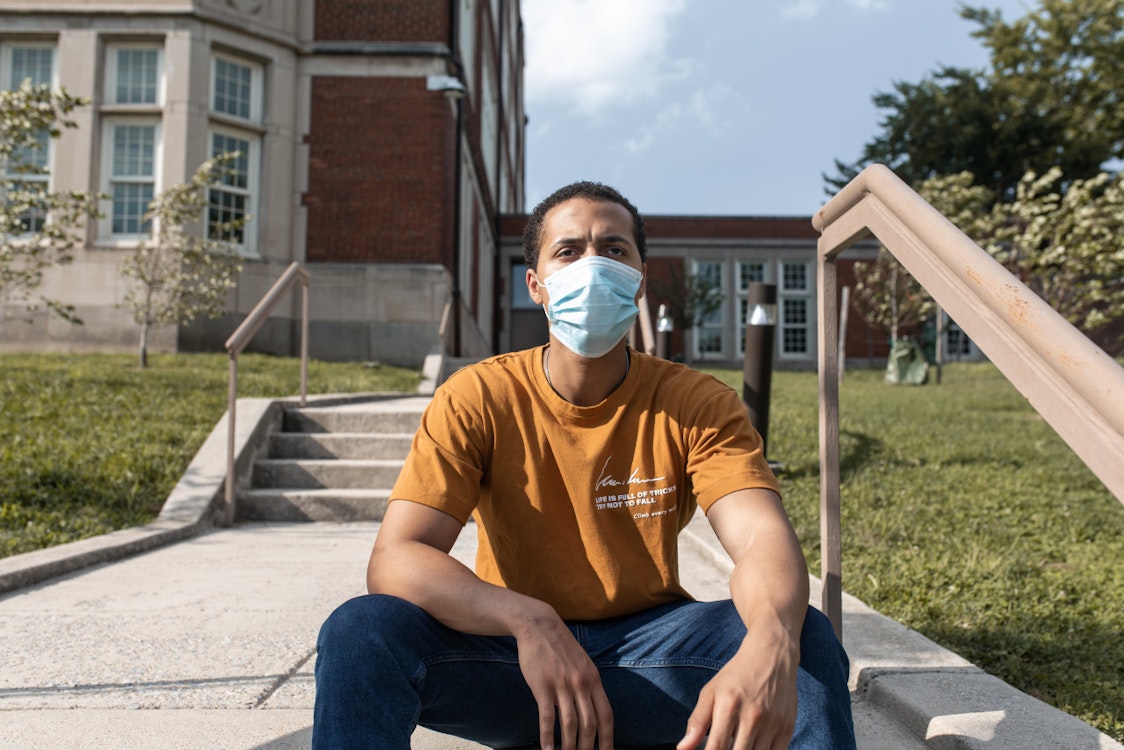 Man with face mask
