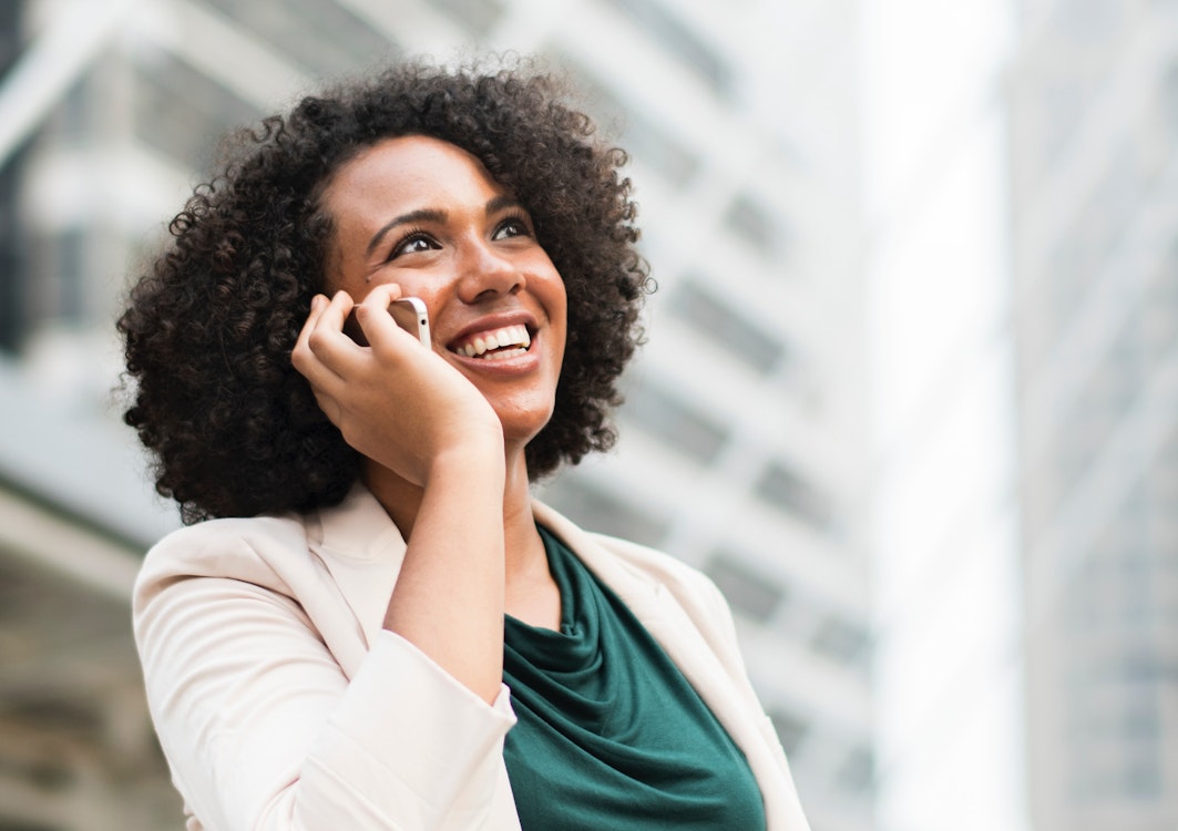 Woman on phone call