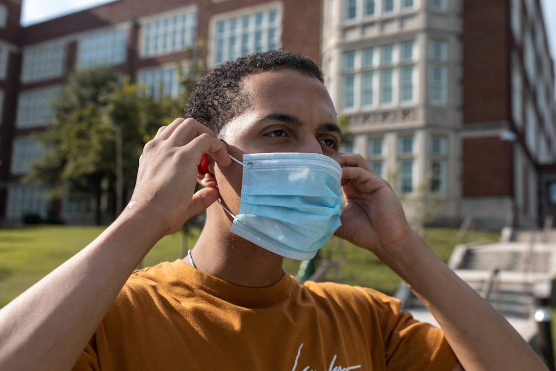 Man with face mask