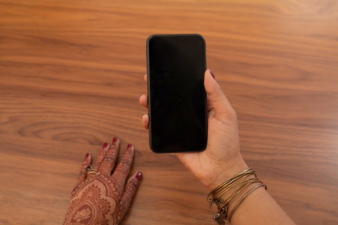 Woman holding a phone